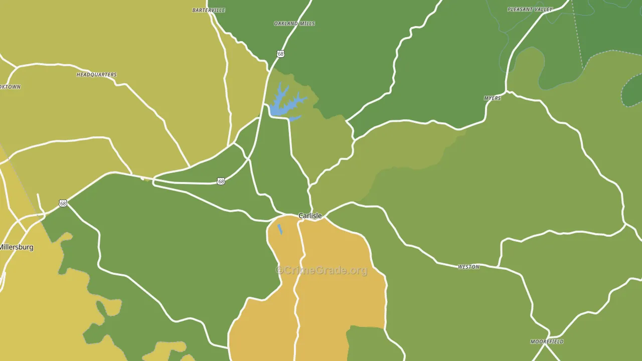 Nicholas County, KY Map of Drug-Related Crime Rates