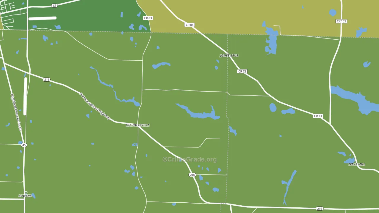 Nicholasville, GA Map of Drug-Related Crime Rates