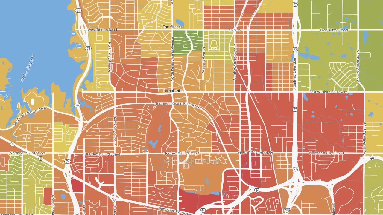 Nichols Hills, OK Map of Drug-Related Crime Rates
