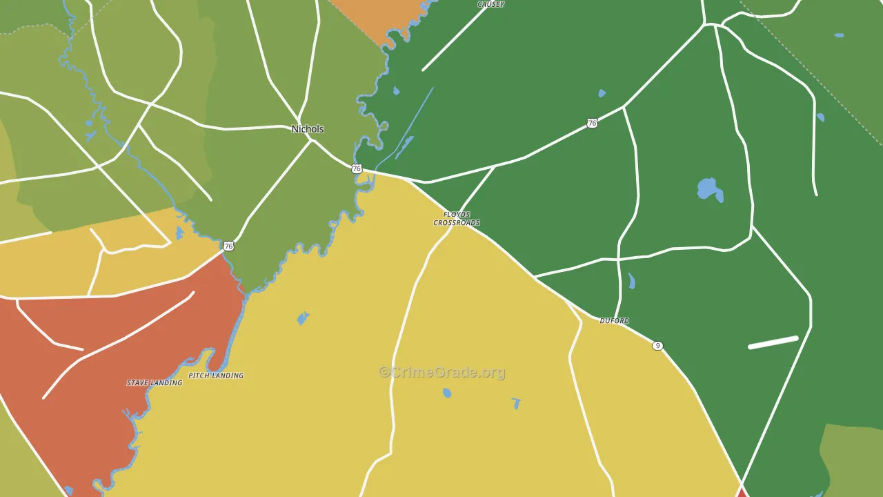 Nichols, SC Map of Drug-Related Crime Rates