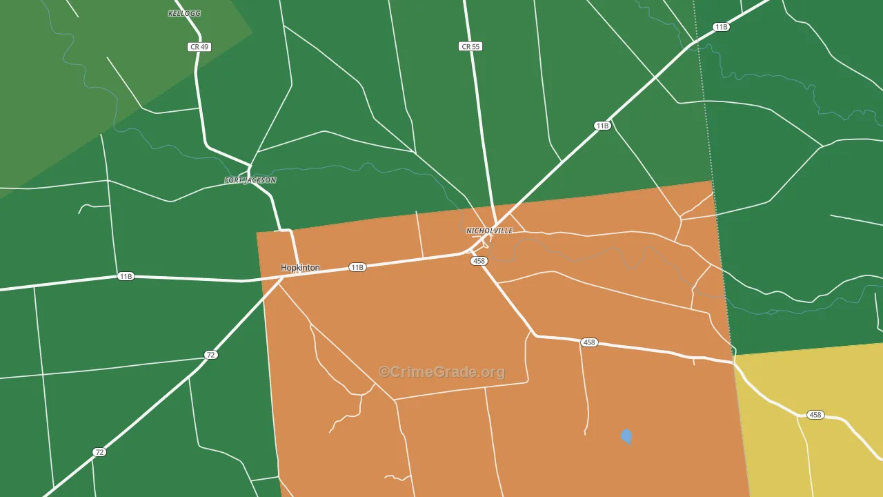 Nicholville, NY Map of Drug-Related Crime Rates