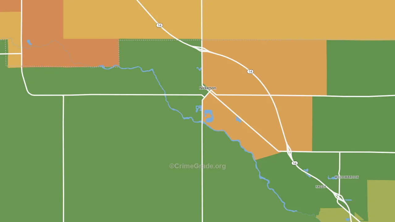 Nickerson, KS Map of Drug-Related Crime Rates