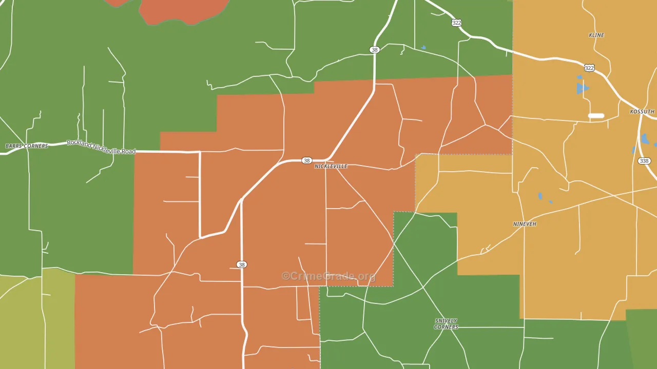 Nickleville, PA Map of Drug-Related Crime Rates