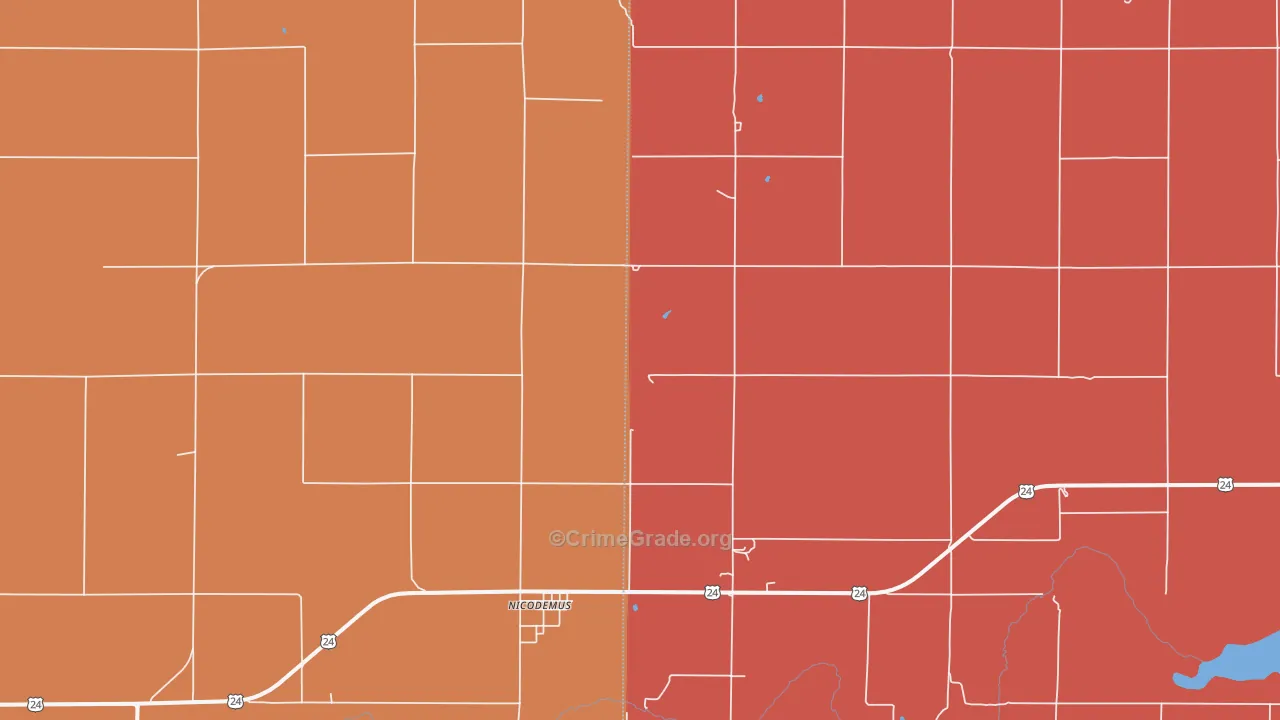 Nicodemus, KS Map of Drug-Related Crime Rates