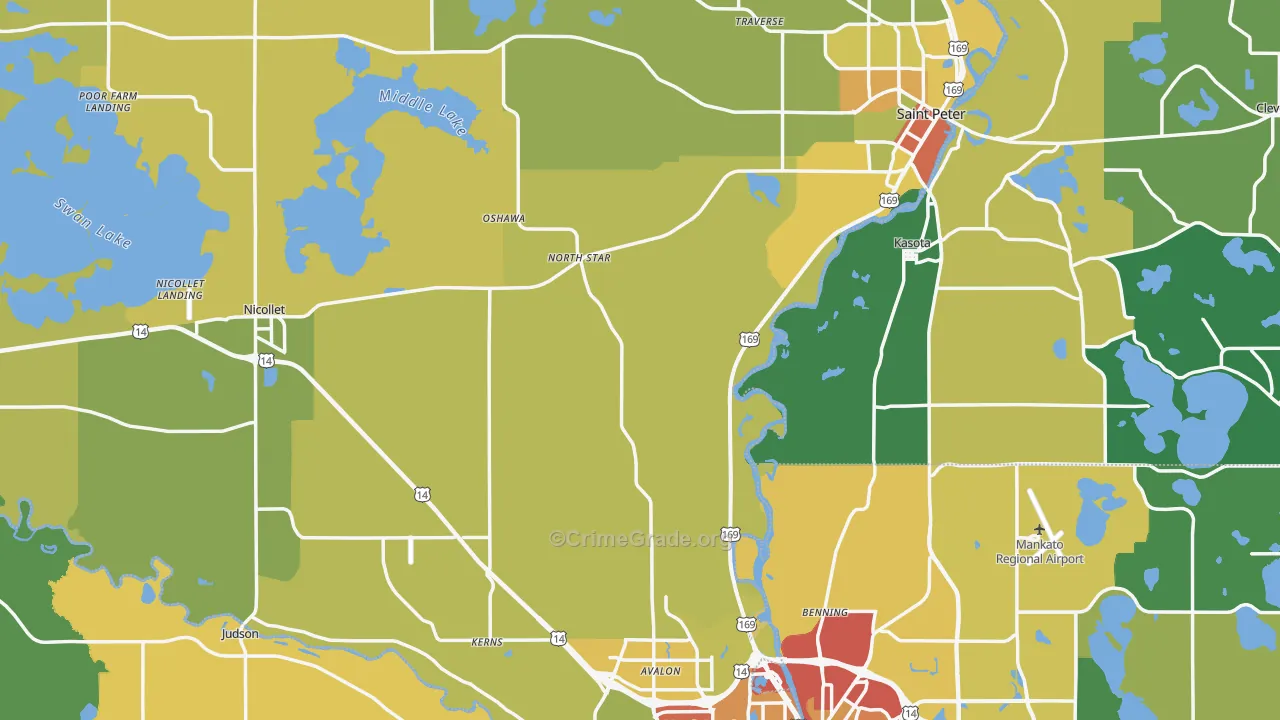 Nicollet County, MN Map of Drug-Related Crime Rates