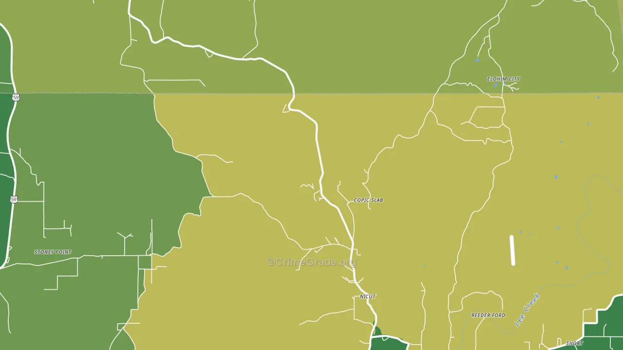 Nicut, OK Map of Drug-Related Crime Rates