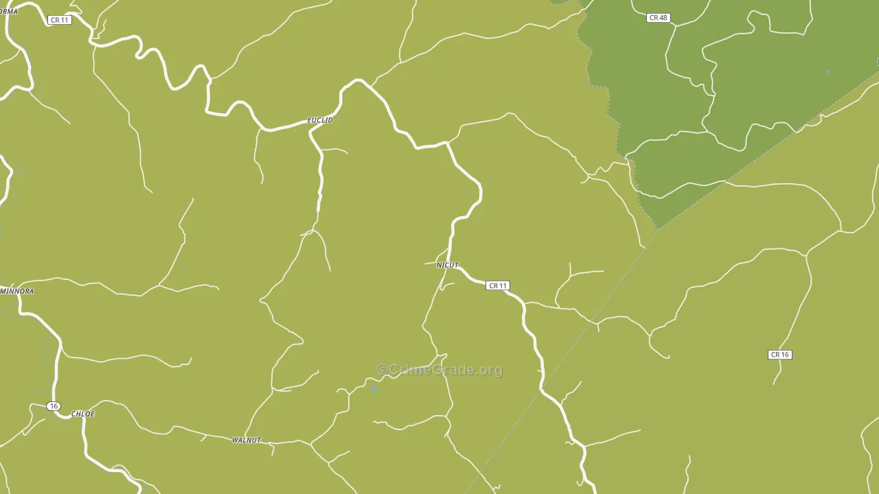 Nicut, WV Map of Drug-Related Crime Rates