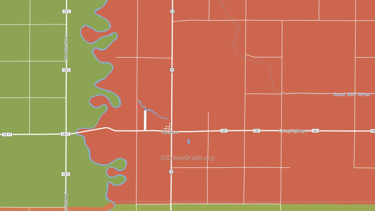 Nielsville, MN Map of Drug-Related Crime Rates