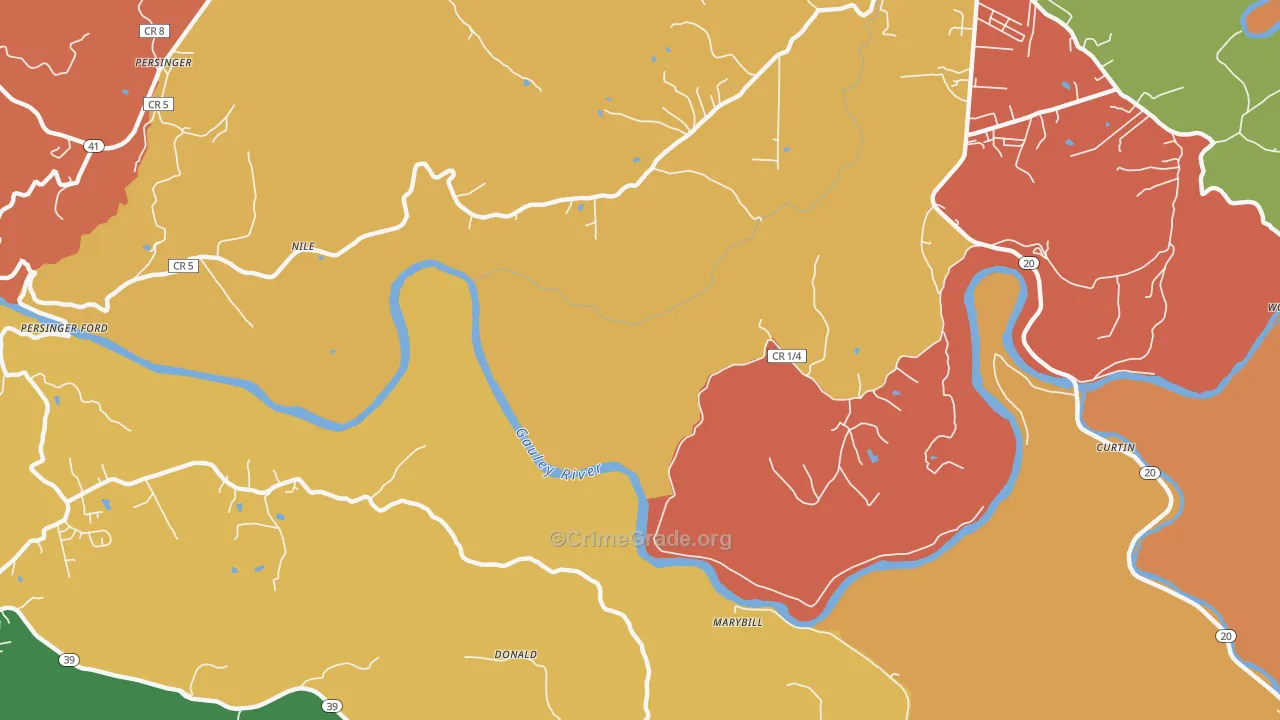 Nile, WV Map of Drug-Related Crime Rates