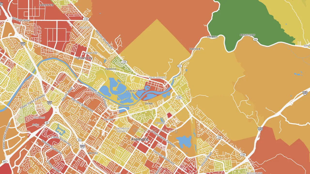 Niles Junction, Fremont, CA Map of Drug-Related Crime Rates