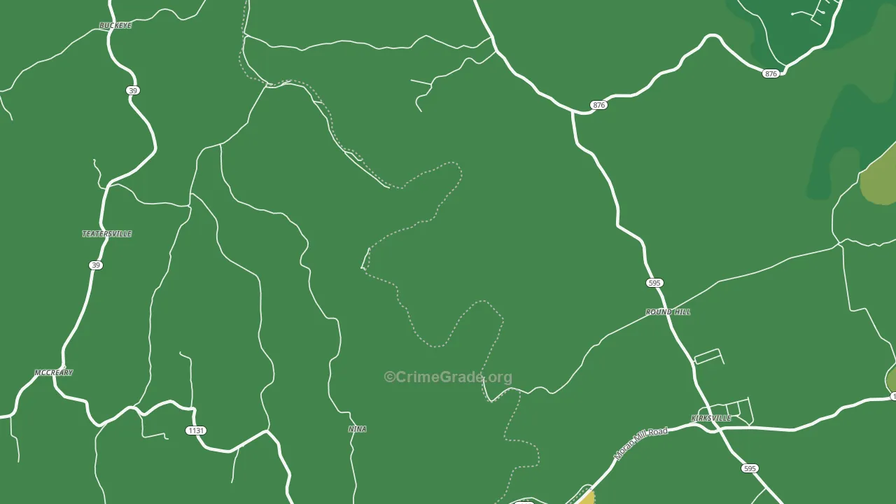 Nina, KY Map of Drug-Related Crime Rates