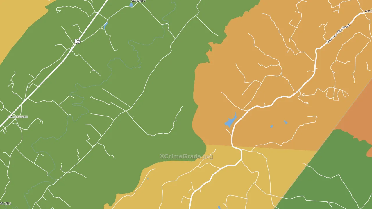 Nine Mile, TN Map of Drug-Related Crime Rates