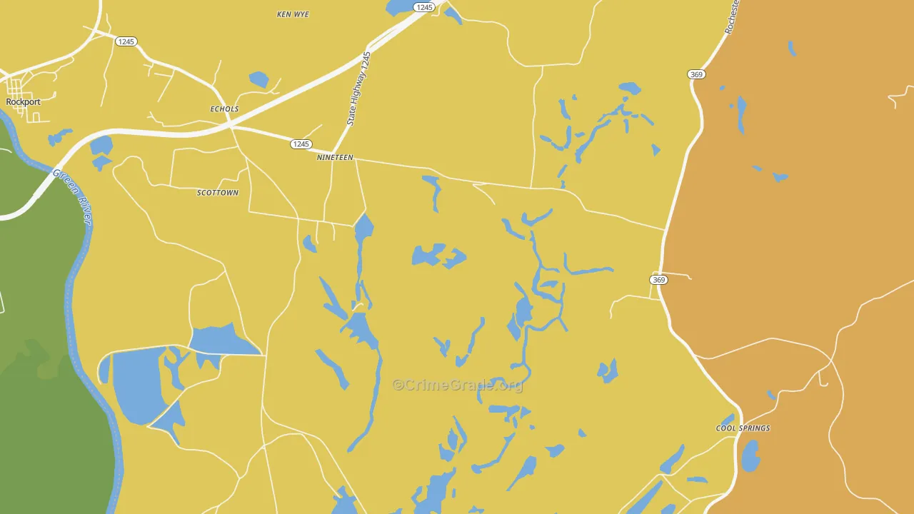 Nineteen, KY Map of Drug-Related Crime Rates