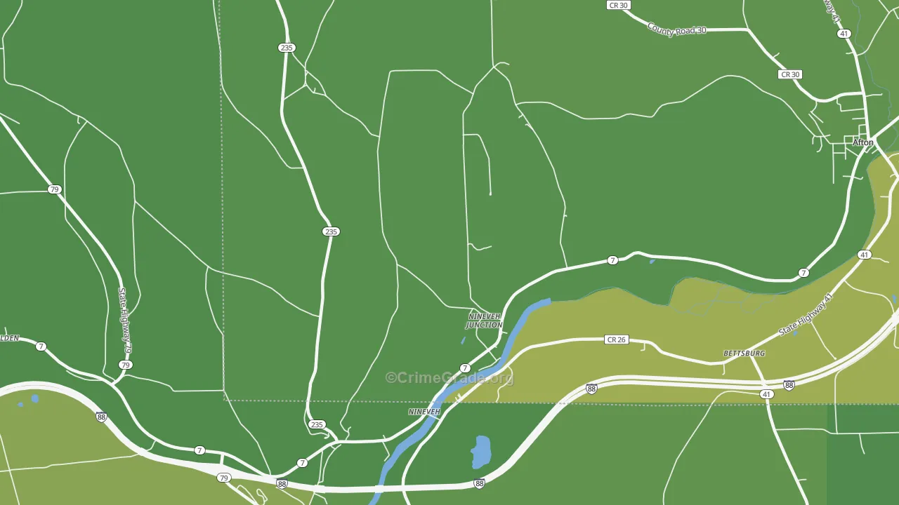 Nineveh Junction, NY Map of Drug-Related Crime Rates