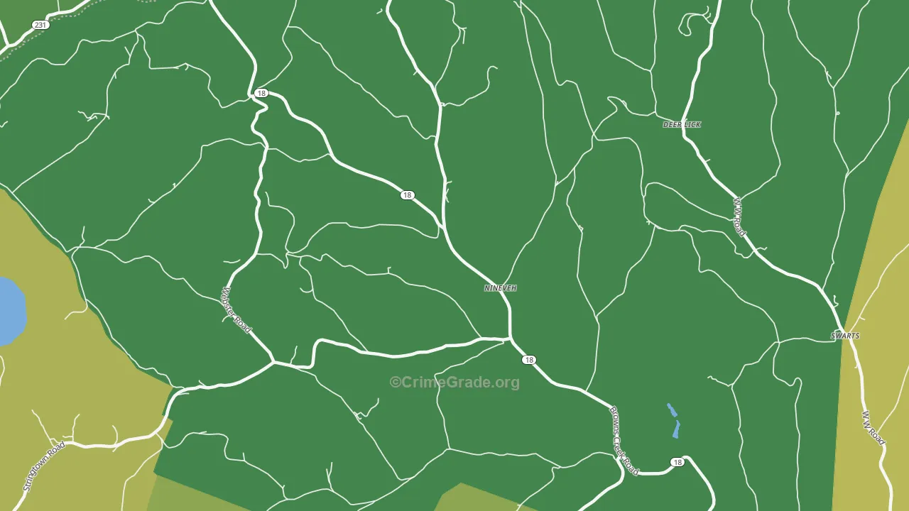 Nineveh, PA Map of Drug-Related Crime Rates