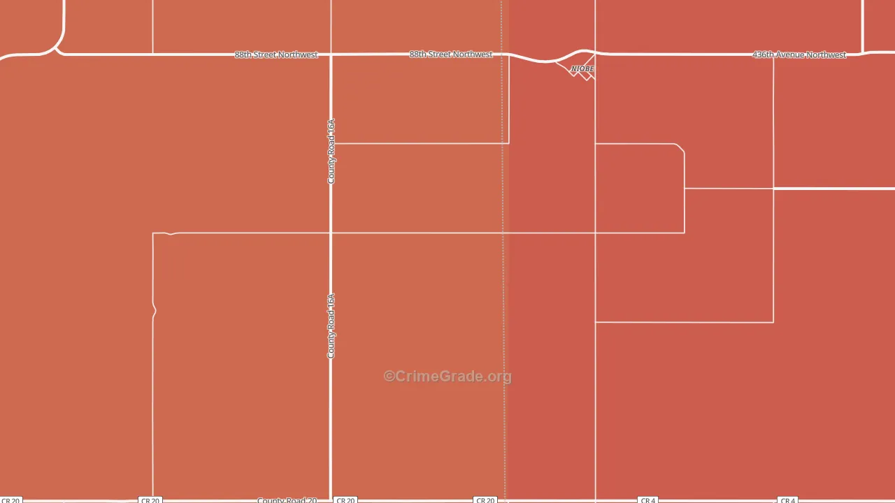 Niobe, ND Map of Drug-Related Crime Rates