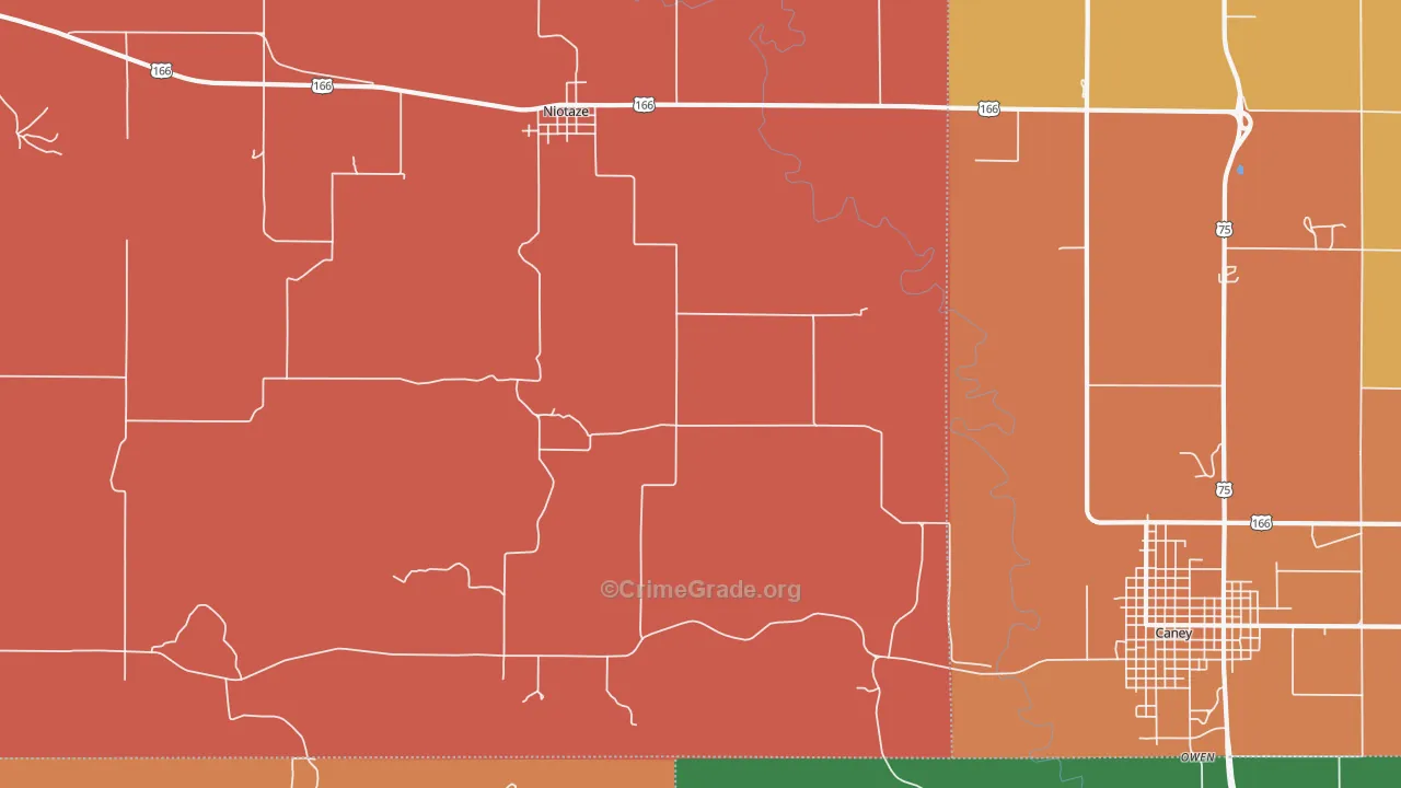 Niotaze, KS Map of Drug-Related Crime Rates