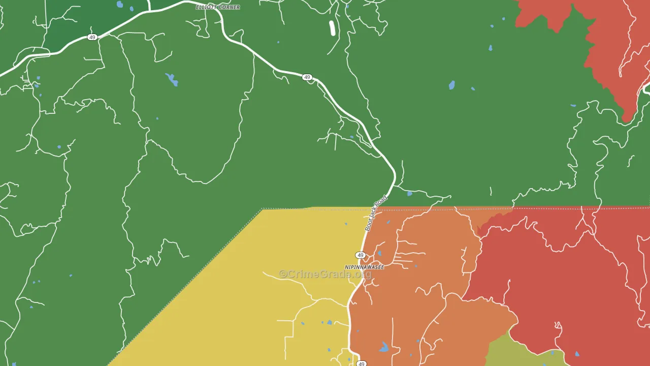Nipinnawasee, CA Map of Drug-Related Crime Rates