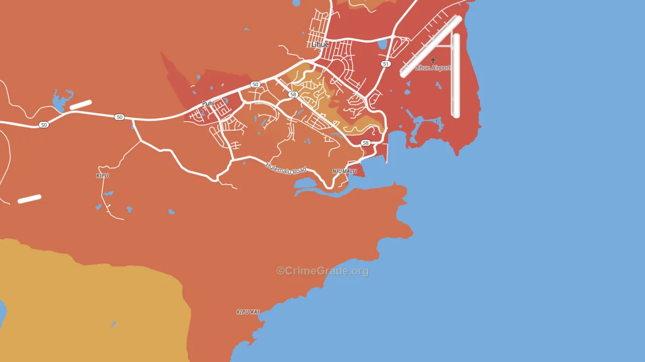 Niumalu, HI Map of Drug-Related Crime Rates
