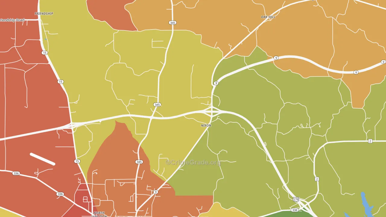 Nixon, MS Map of Drug-Related Crime Rates