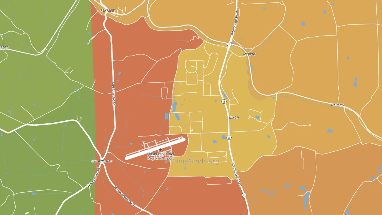 Nixon, PA Map of Drug-Related Crime Rates
