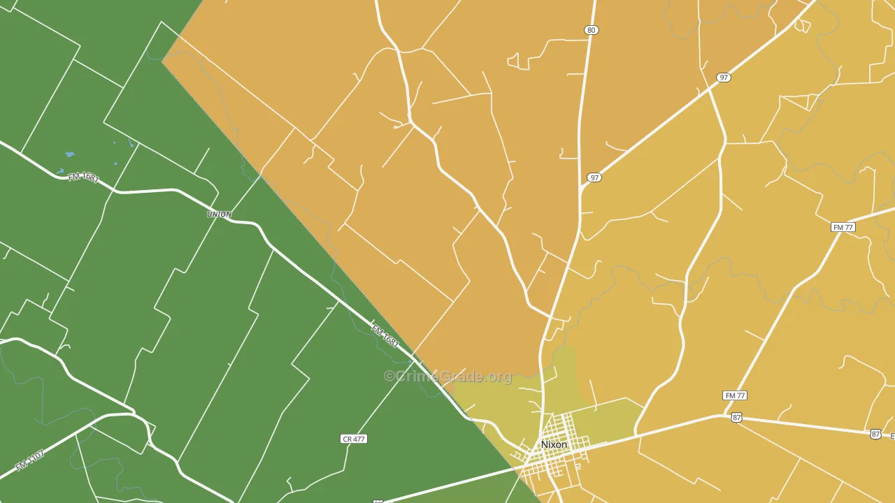 Nixon, TX Map of Drug-Related Crime Rates