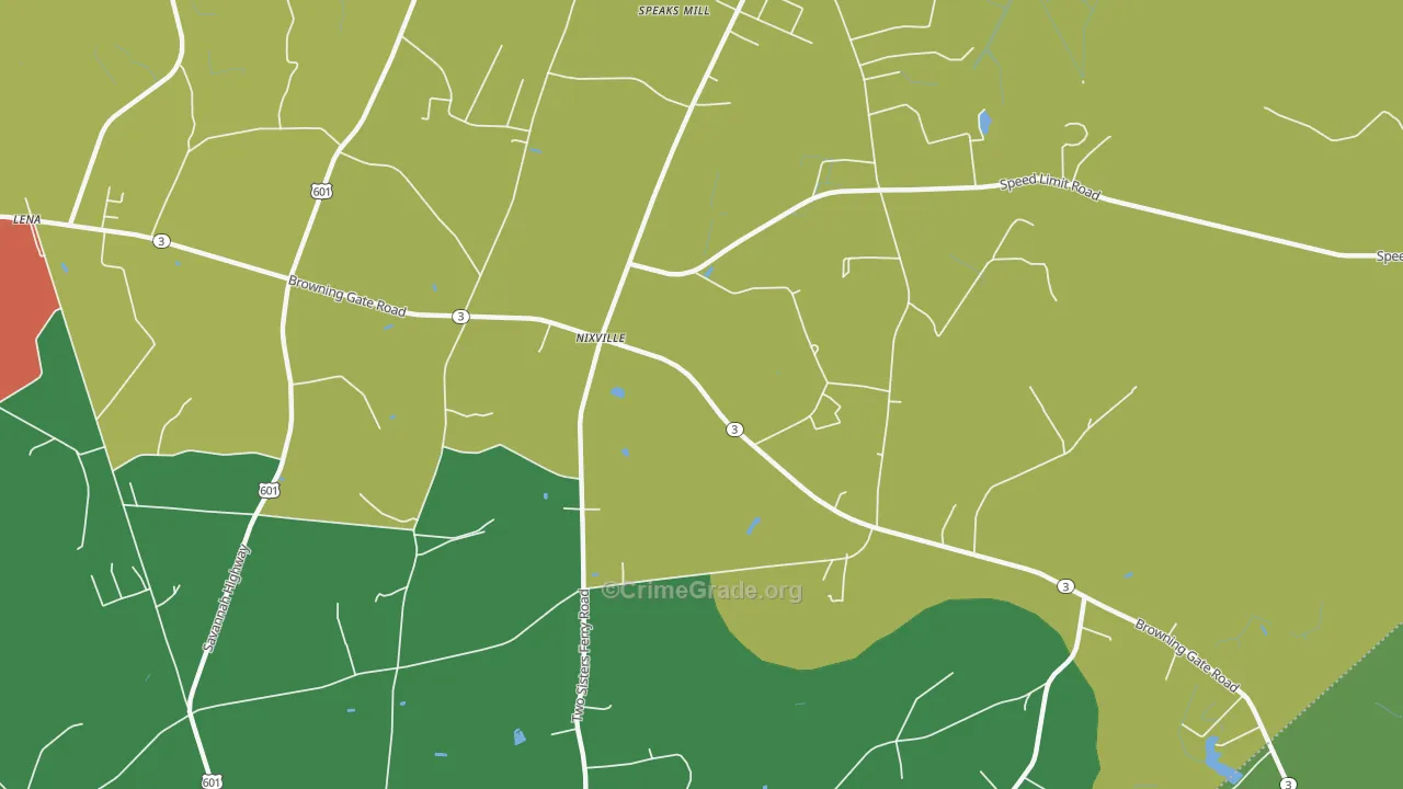 Nixville, SC Map of Drug-Related Crime Rates
