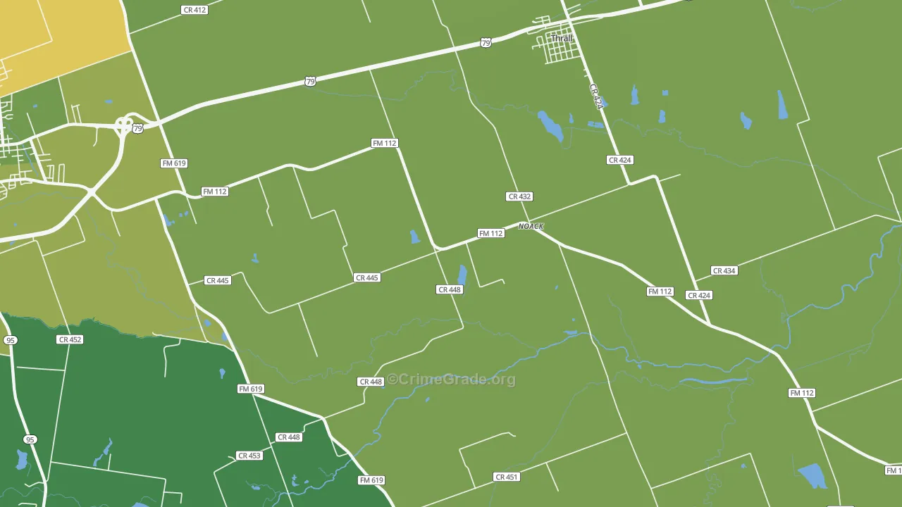 Noack, TX Map of Drug-Related Crime Rates