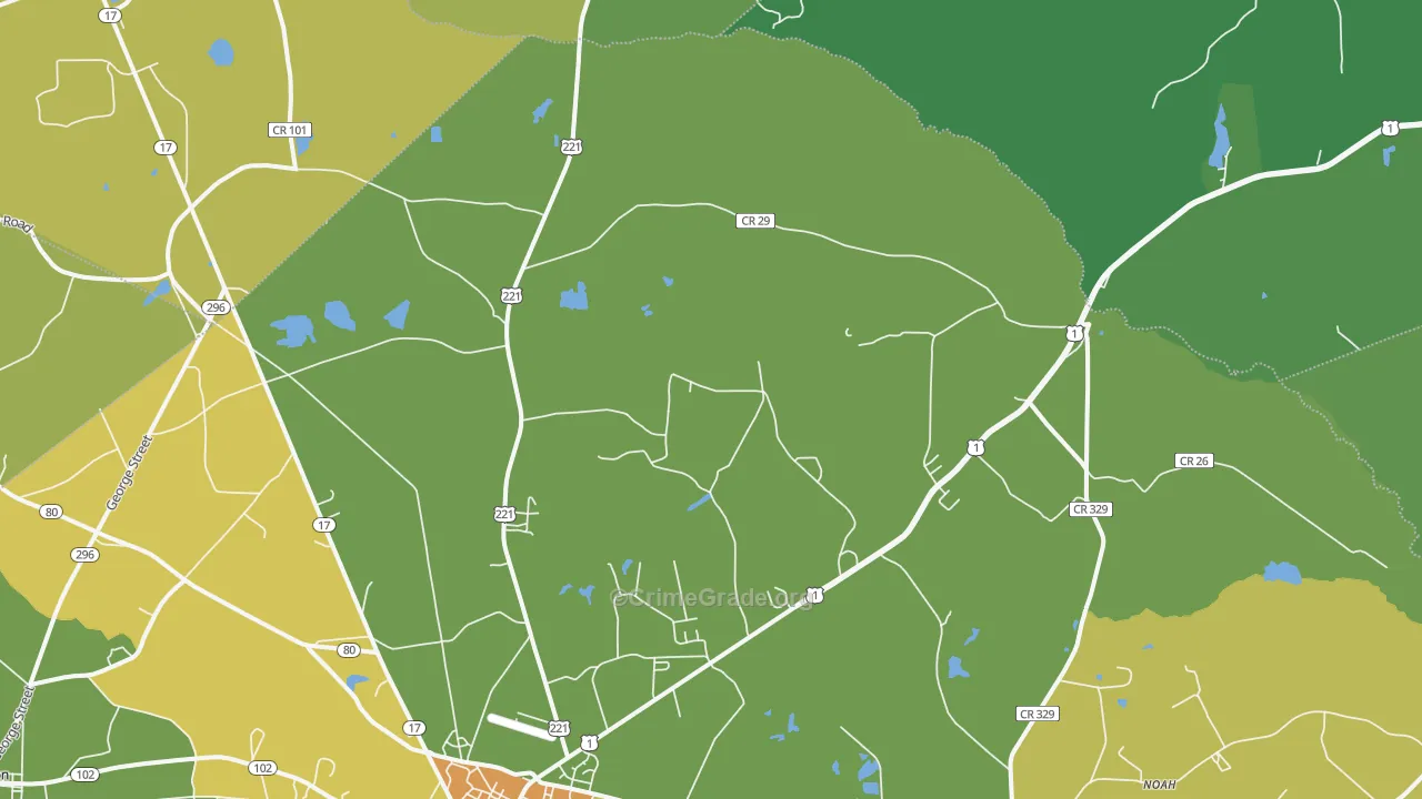 Noah, GA Map of Drug-Related Crime Rates