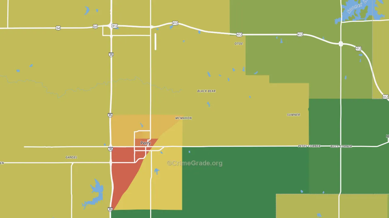 Noble County, OK Map of Drug-Related Crime Rates