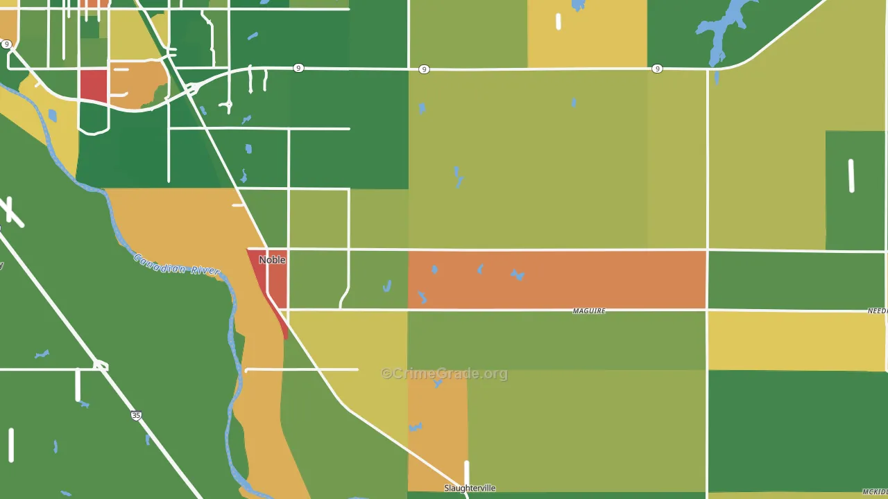 Noble, OK Map of Drug-Related Crime Rates