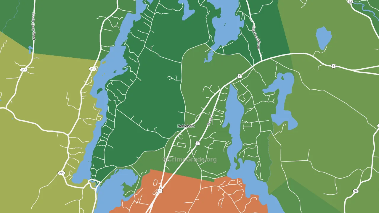 Nobleboro, ME Map of Drug-Related Crime Rates