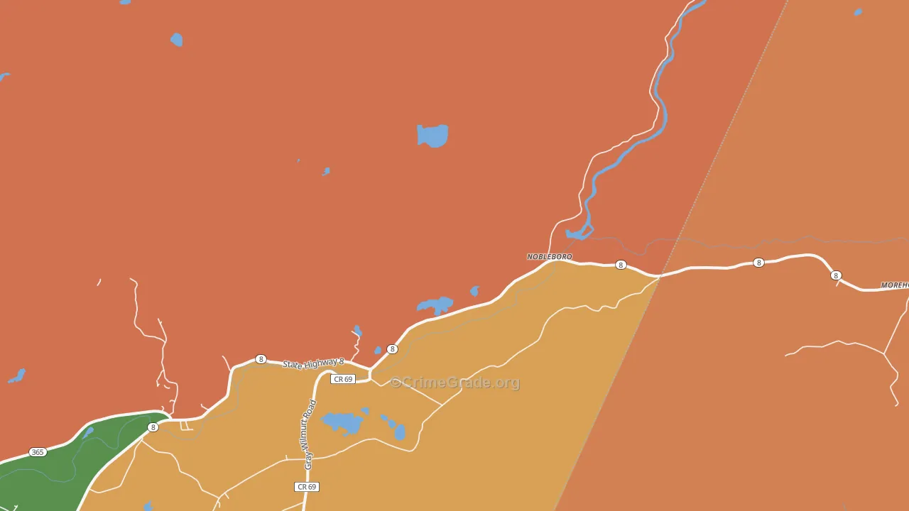 Nobleboro, NY Map of Drug-Related Crime Rates