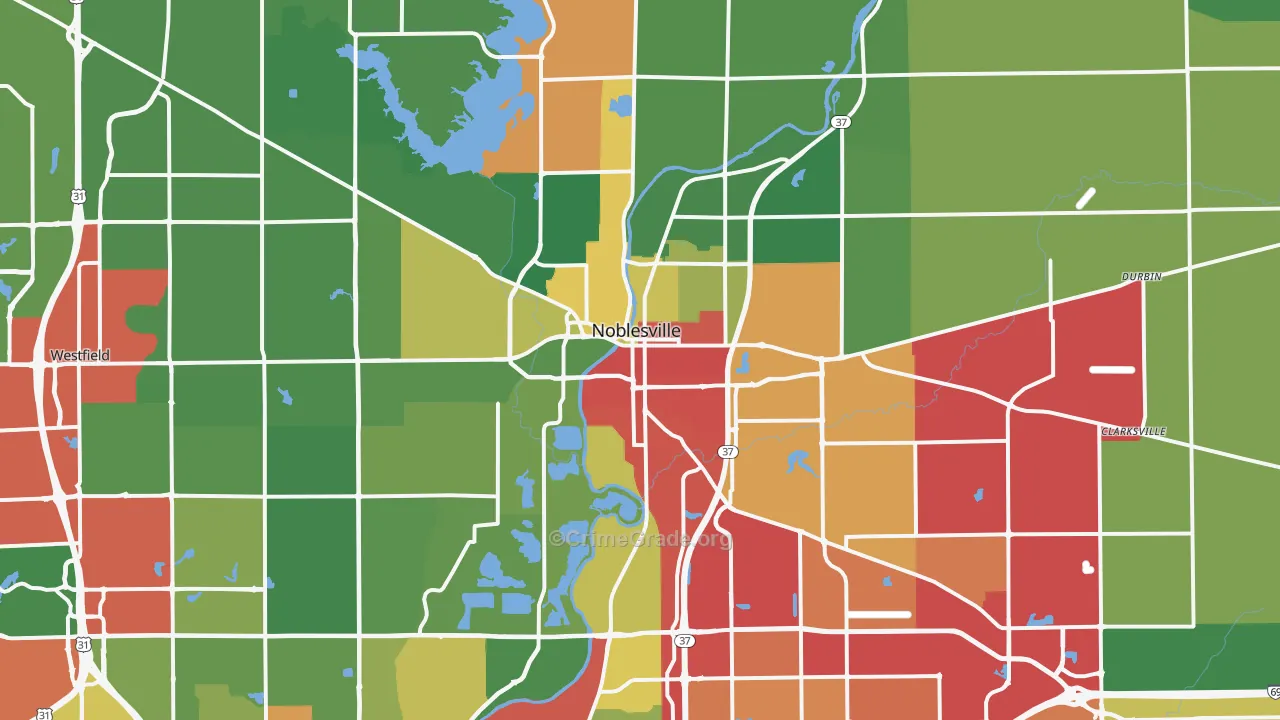 Noblesville, IN Map of Drug-Related Crime Rates