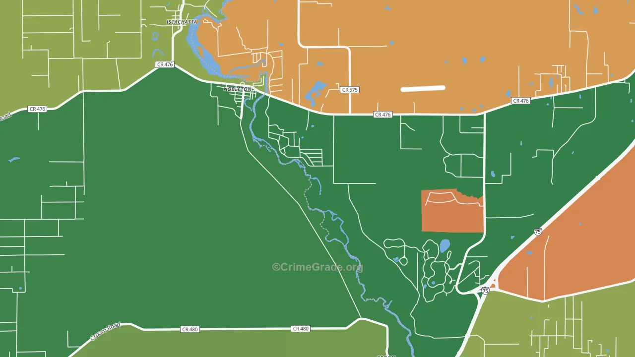 Nobleton, FL Map of Drug-Related Crime Rates
