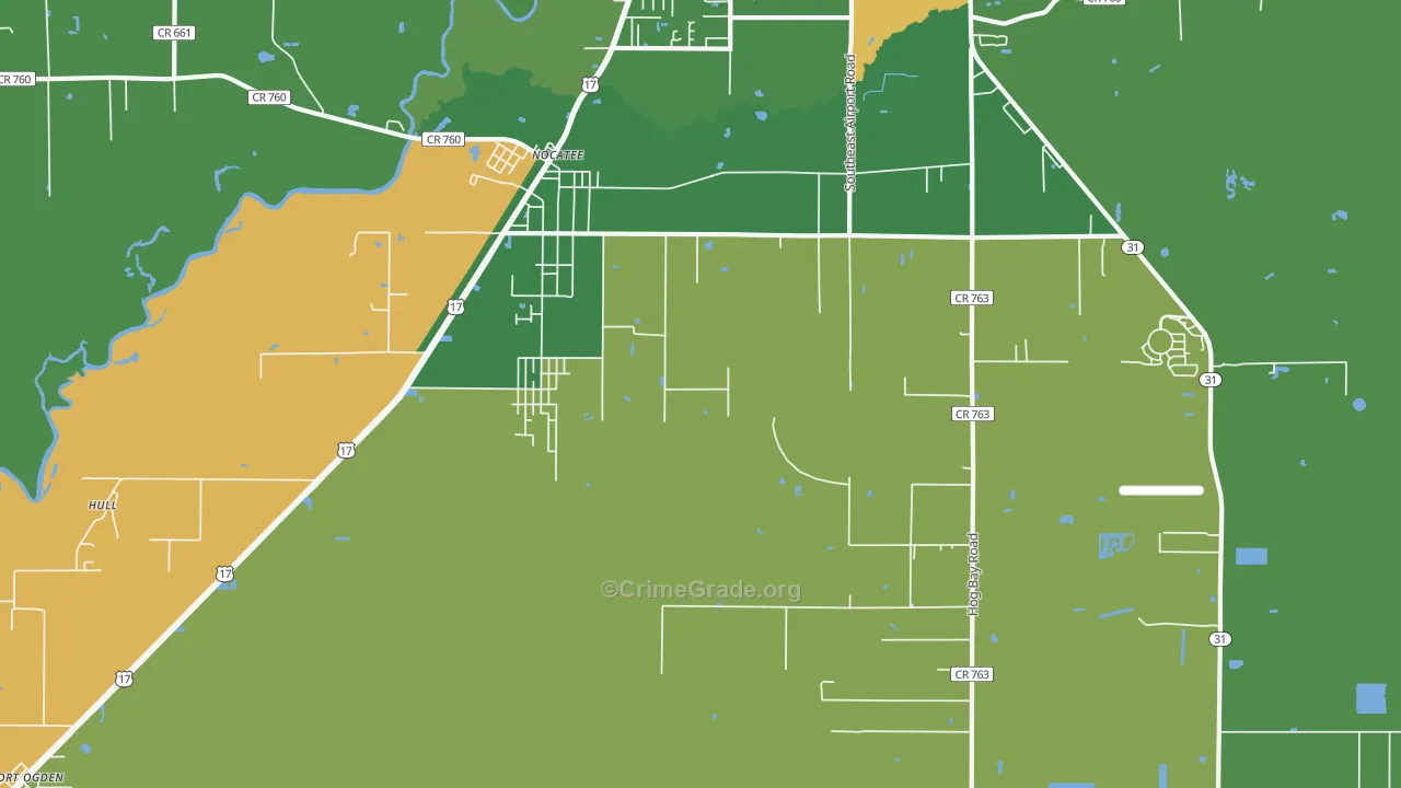 Nocatee, FL Map of Drug-Related Crime Rates