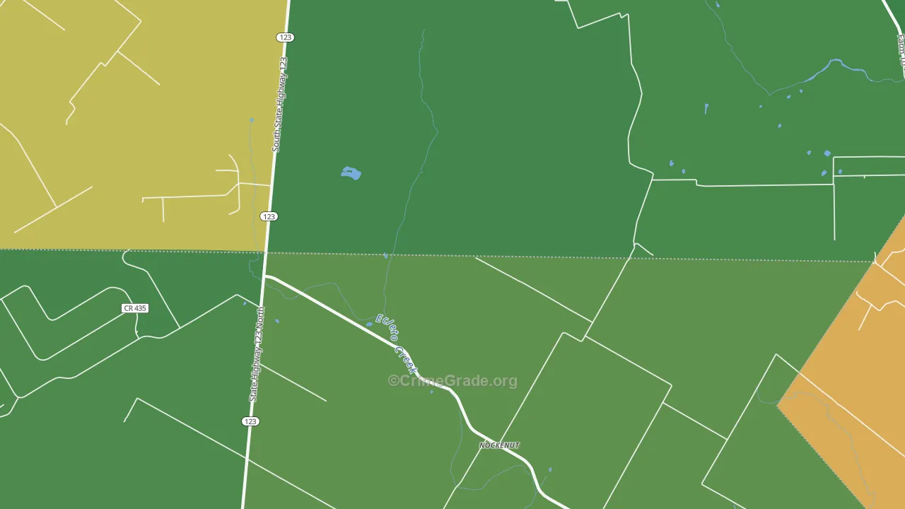 Nockenut, TX Map of Drug-Related Crime Rates