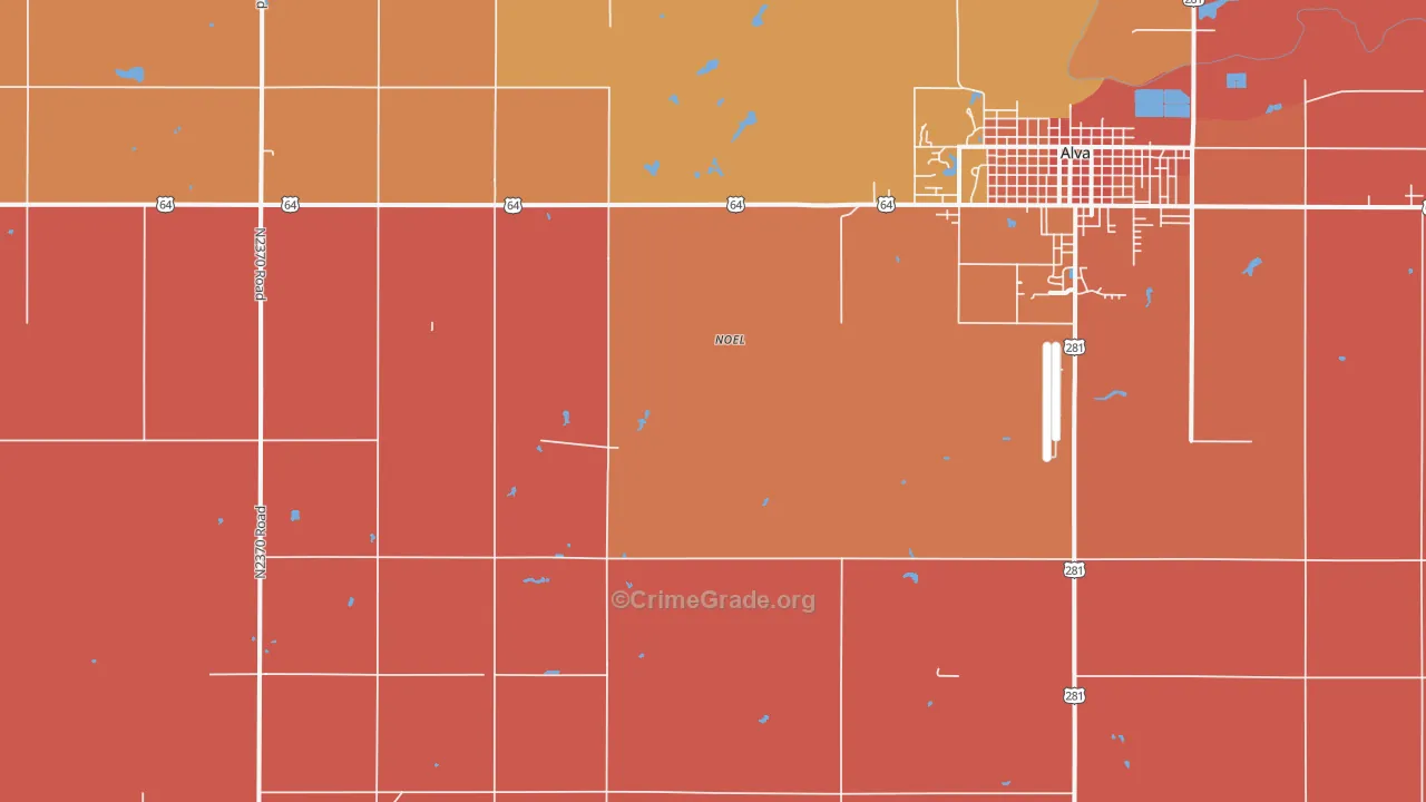 Noel, OK Map of Drug-Related Crime Rates