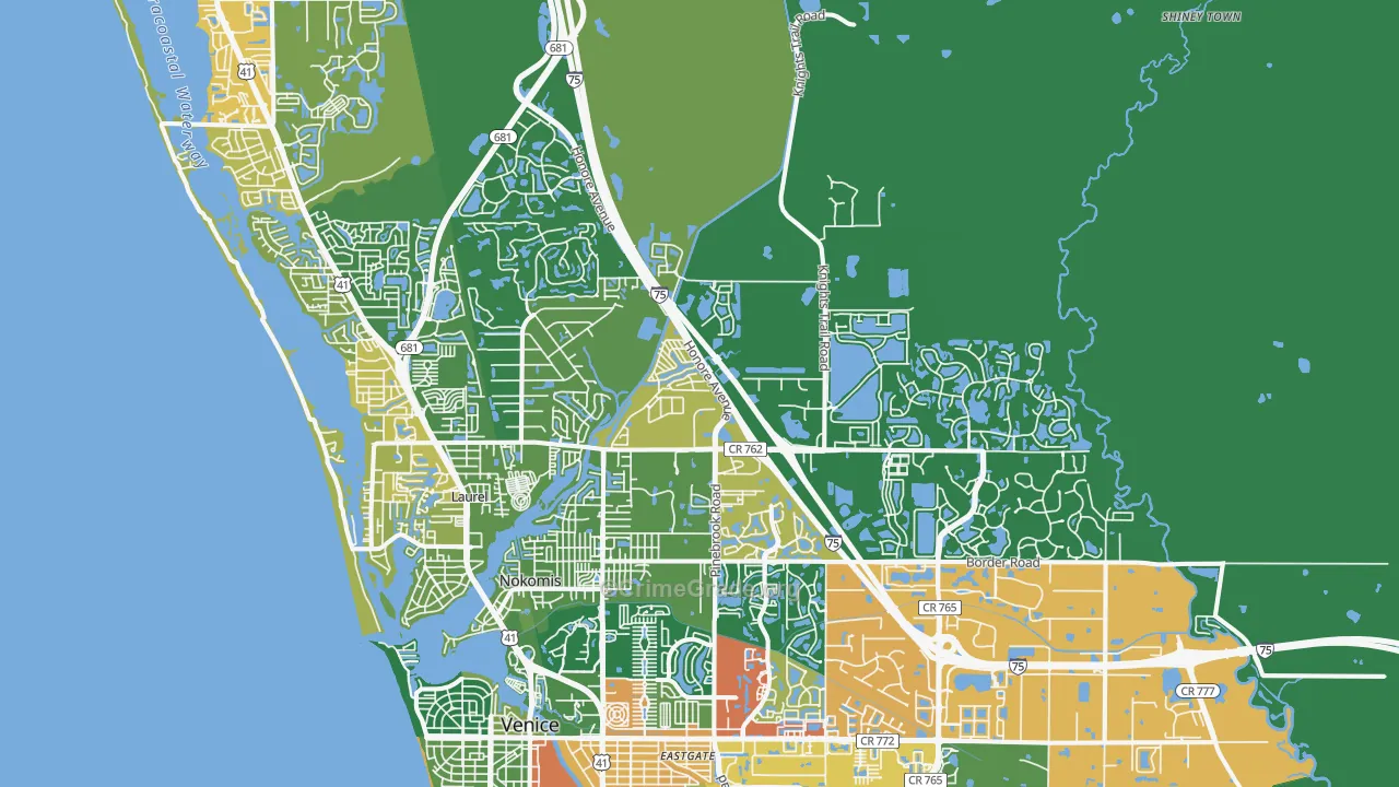 Nokomis, FL Map of Drug-Related Crime Rates