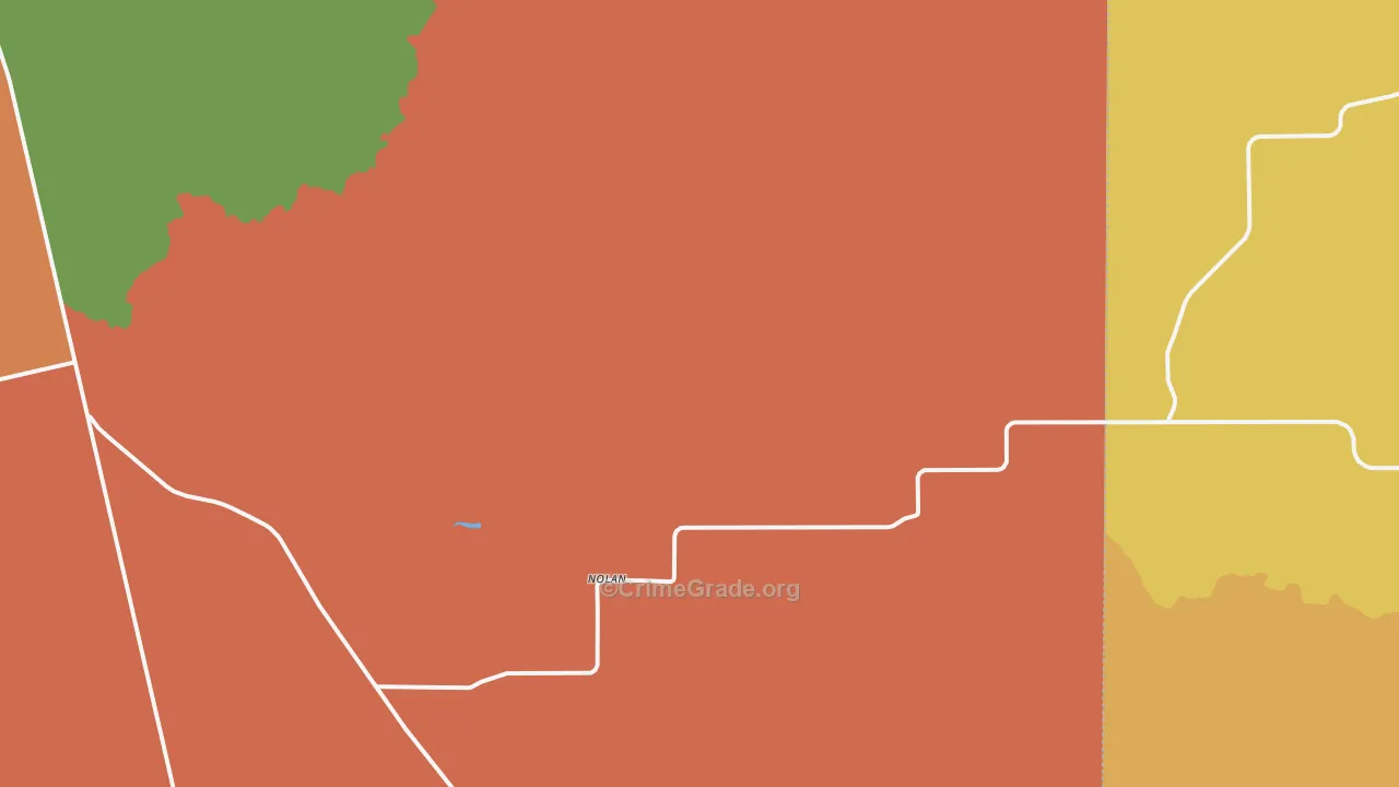Nolan, TX Map of Drug-Related Crime Rates