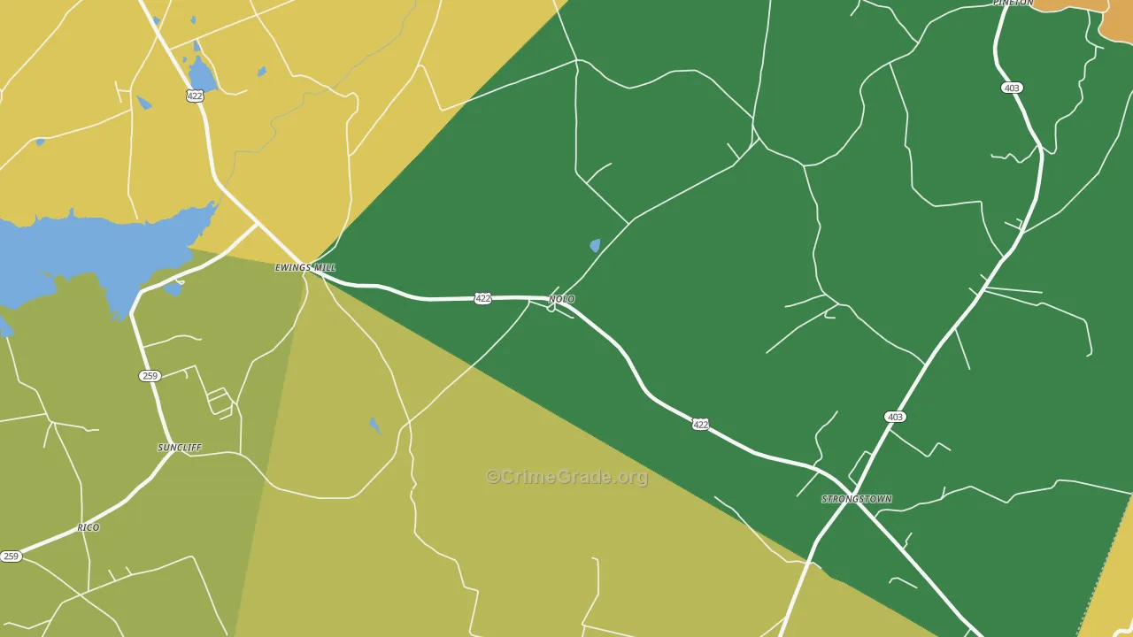 Nolo, PA Map of Drug-Related Crime Rates