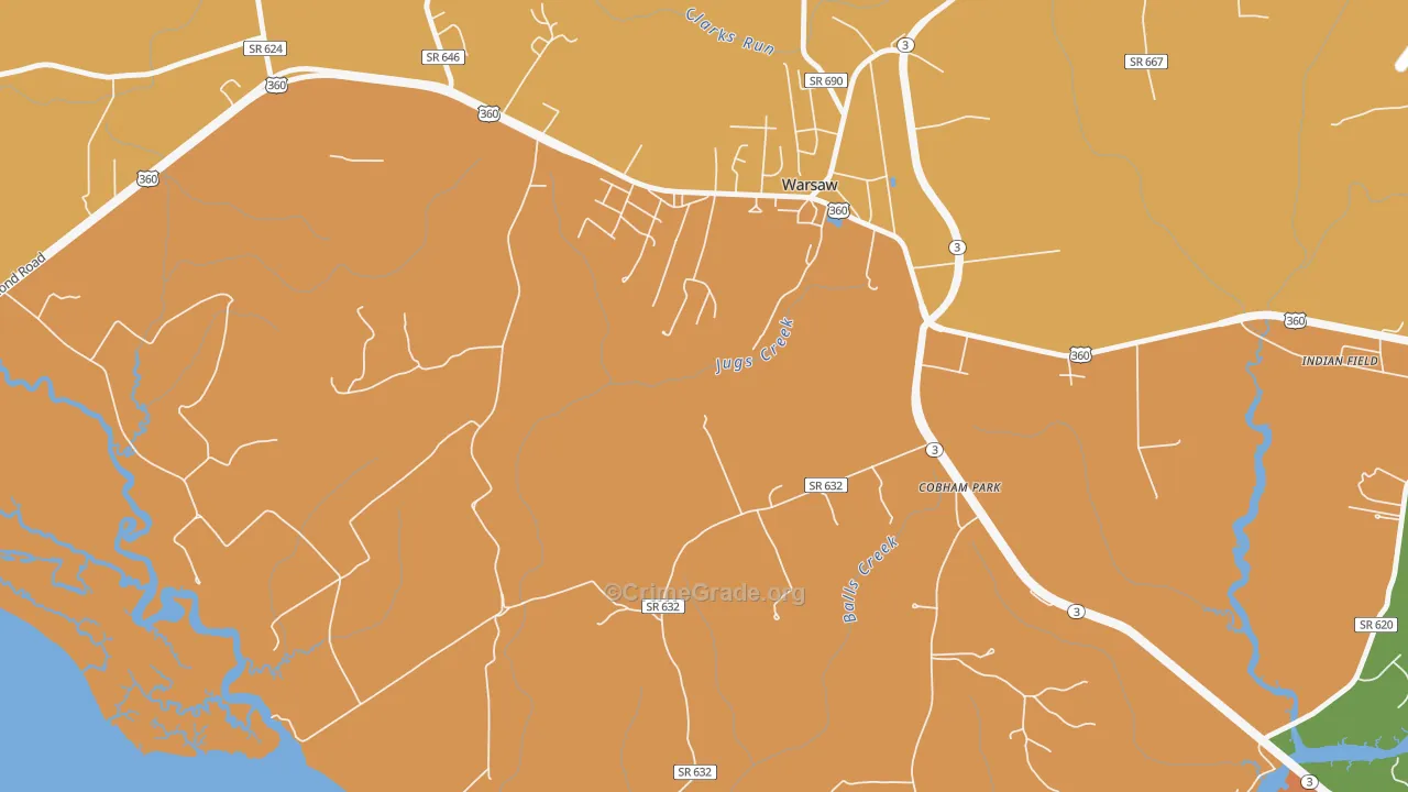 Nomini Grove, VA Map of Drug-Related Crime Rates