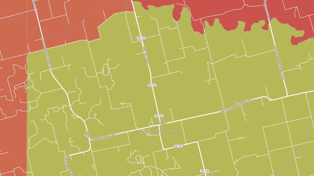 Noodle, TX Map of Drug-Related Crime Rates