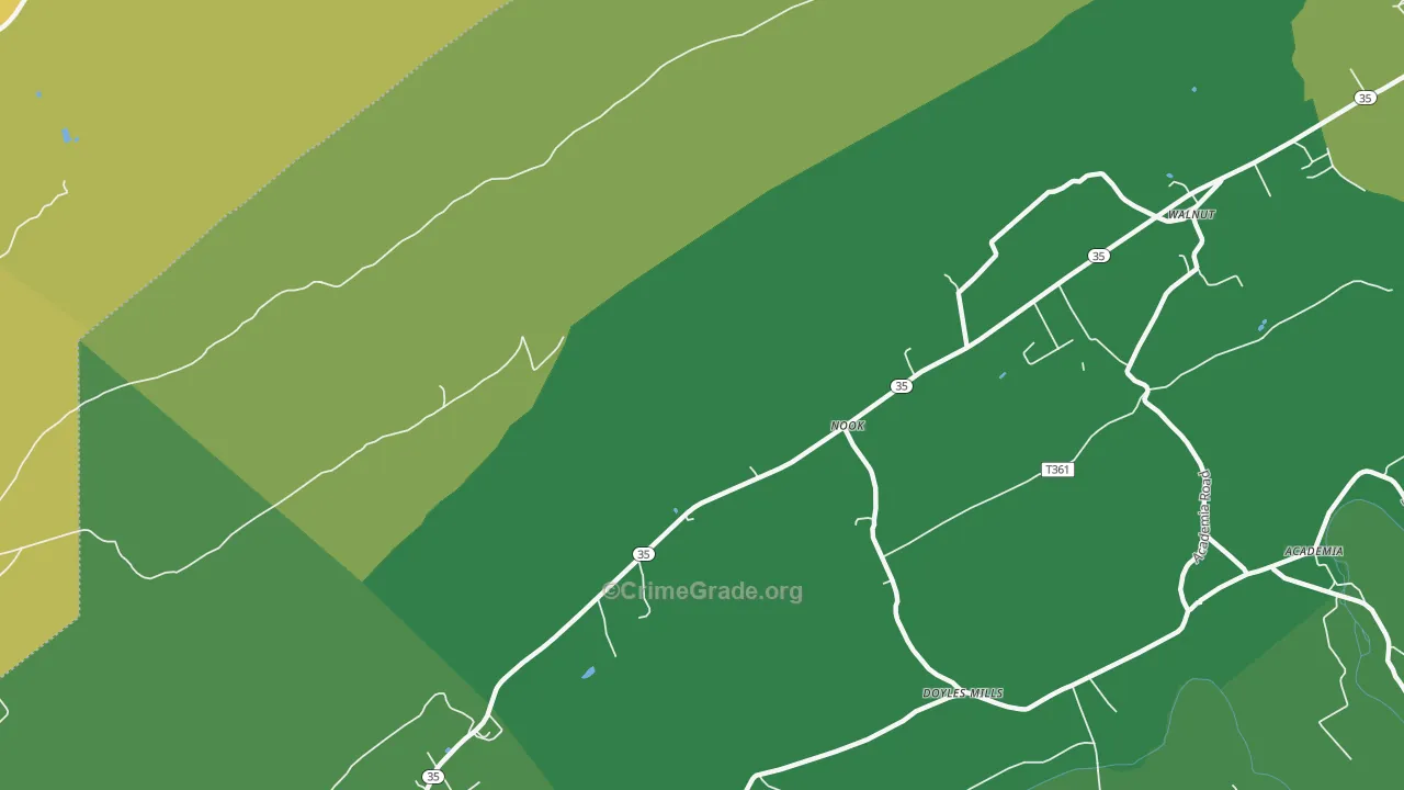Nook, PA Map of Drug-Related Crime Rates