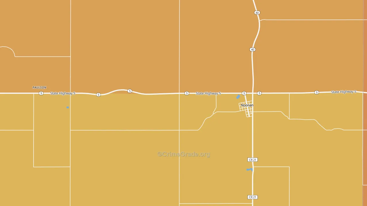 Noonan, ND Map of Drug-Related Crime Rates