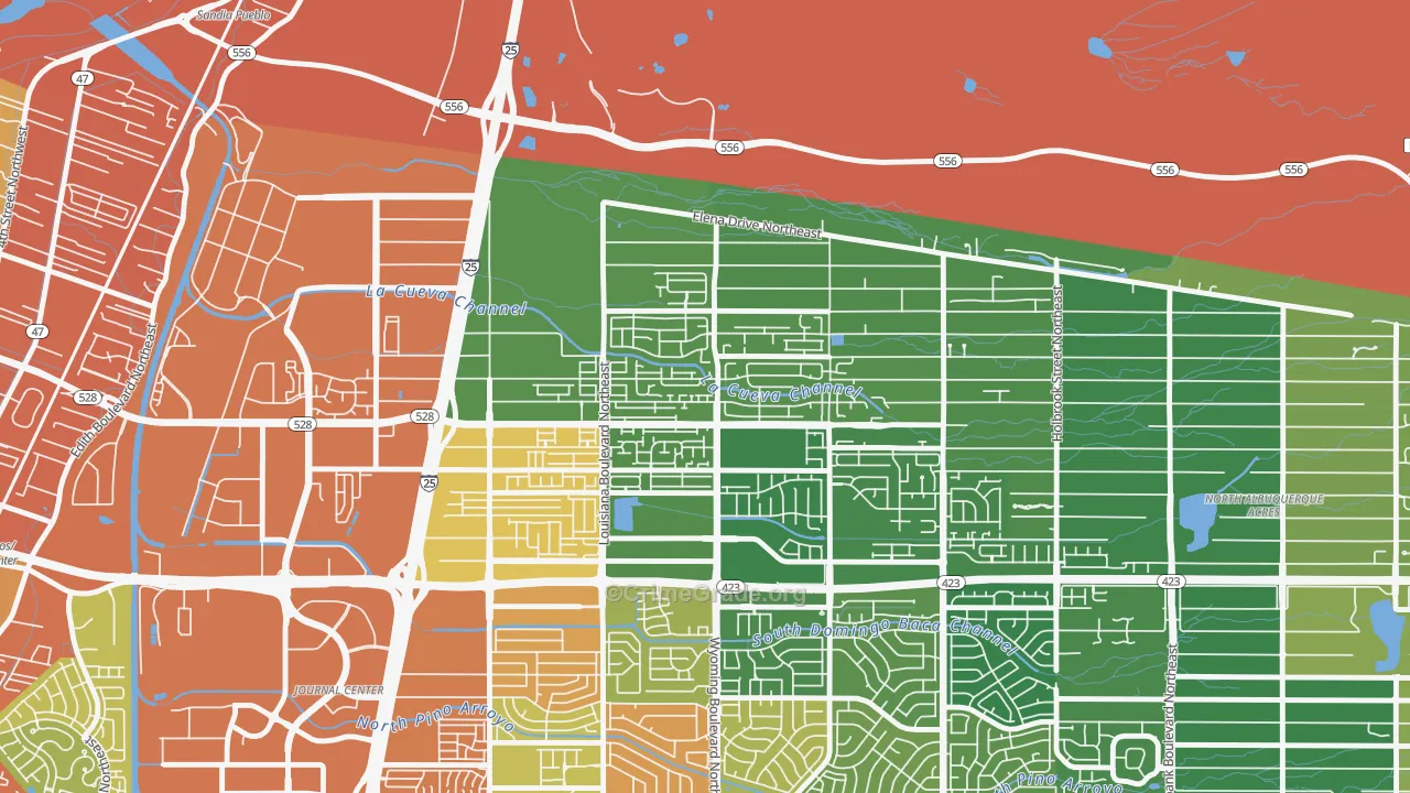 Nor Este, Albuquerque, NM Map of Drug-Related Crime Rates