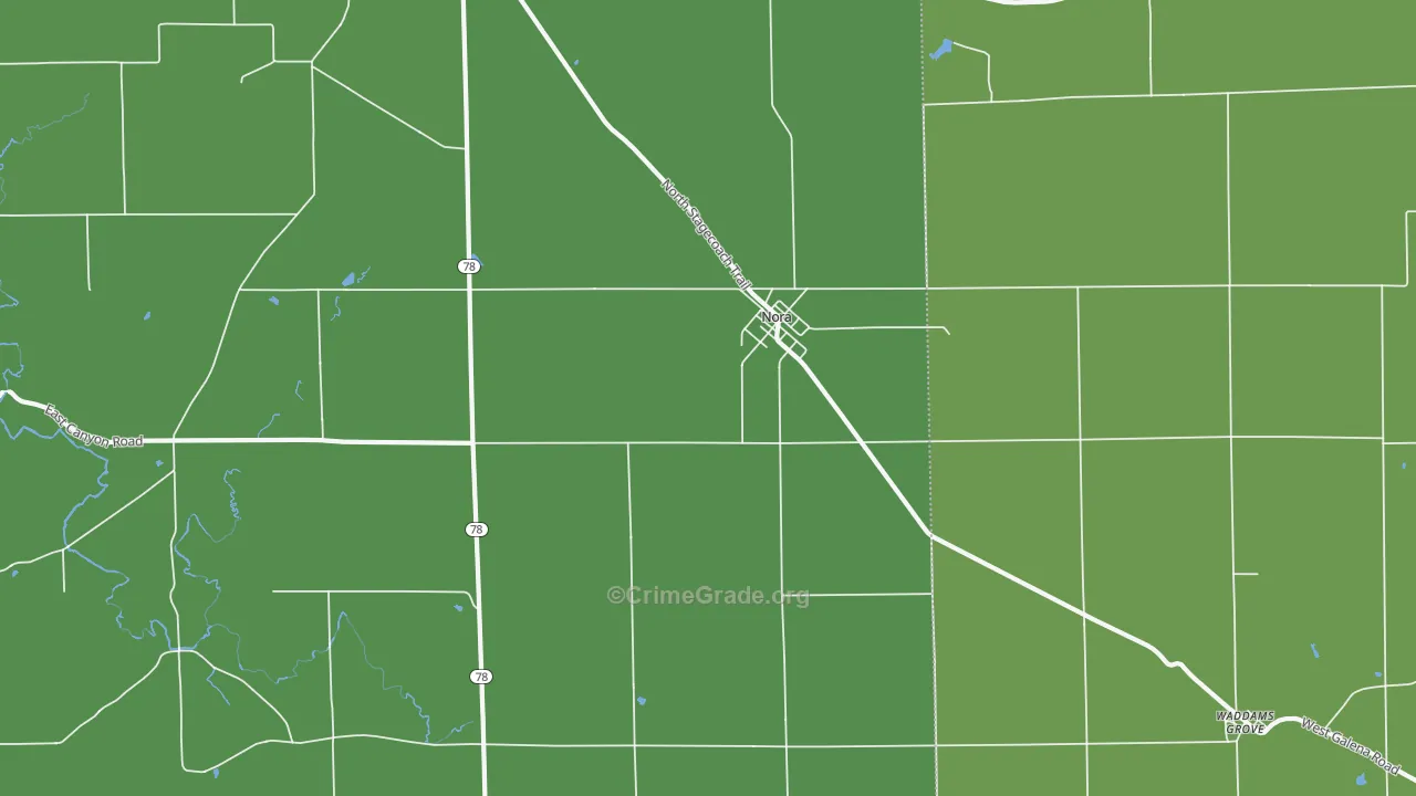 Nora, IL Map of Drug-Related Crime Rates