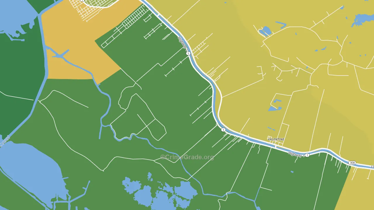 Norah, LA Map of Drug-Related Crime Rates