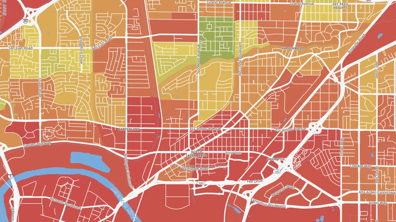 Noralto, Sacramento, CA Map of Drug-Related Crime Rates