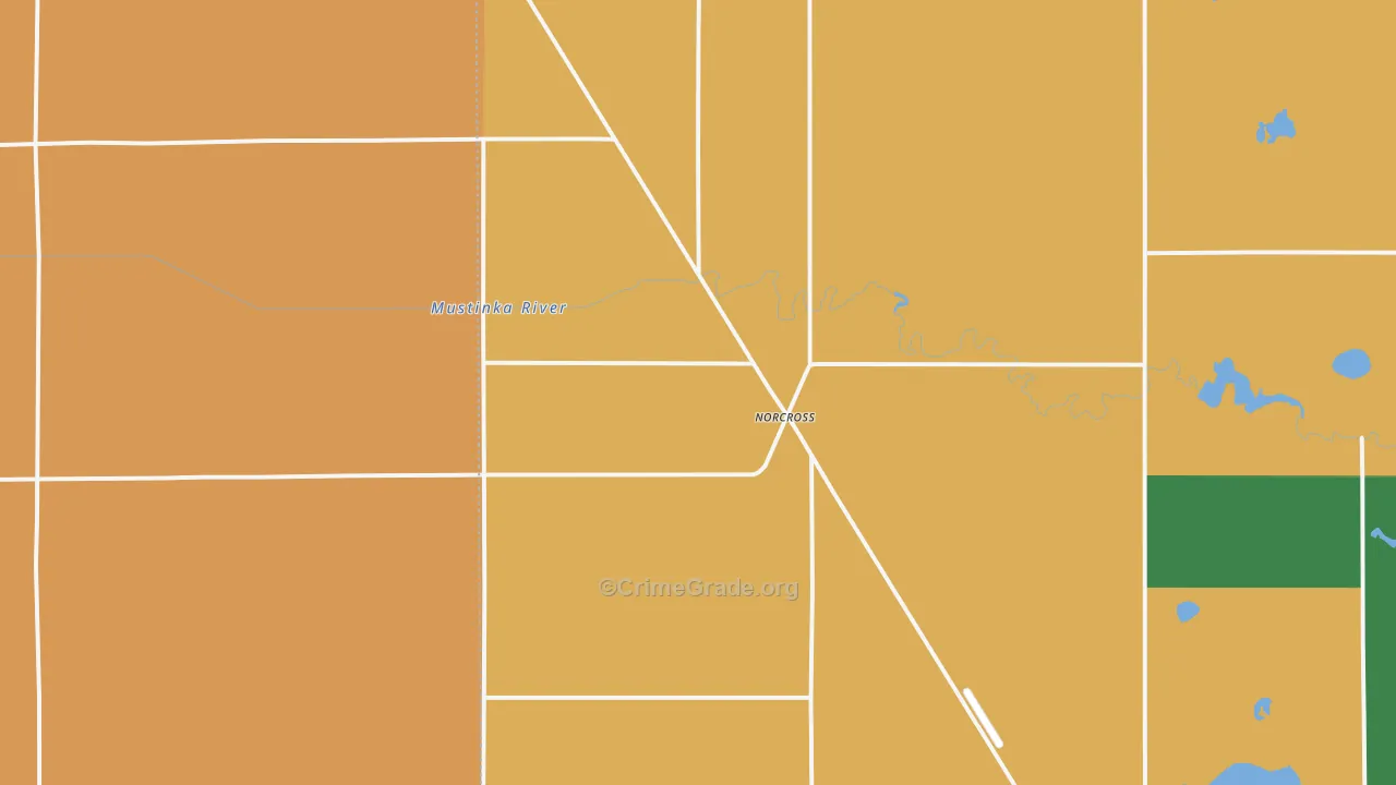 Norcross, MN Map of Drug-Related Crime Rates